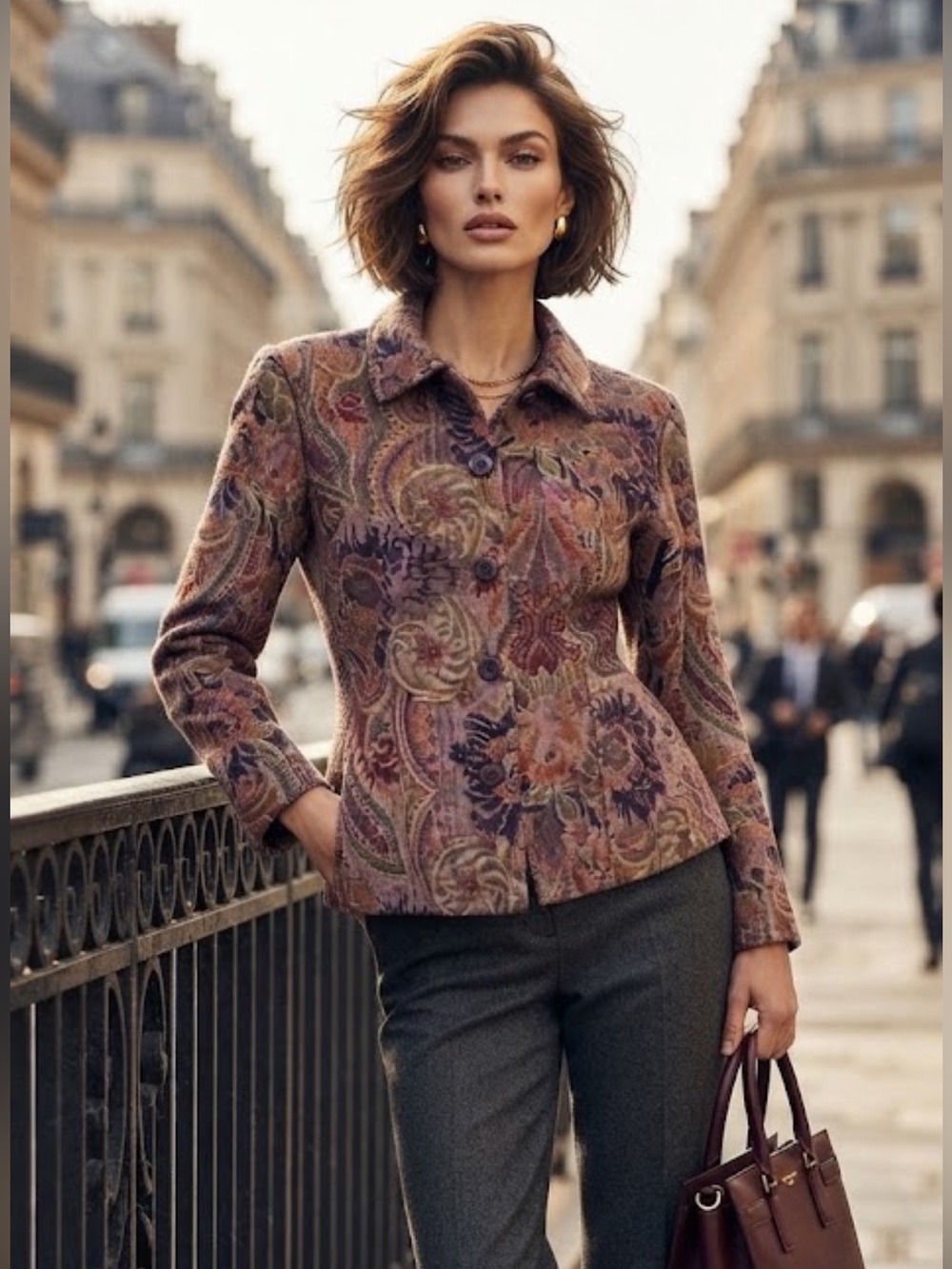 NWOT Vintage Coldwater Creek Purple Tapestry Paisley Jacket